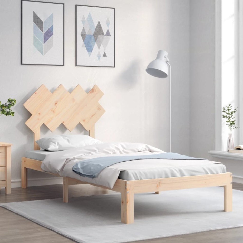Estructura de cama con cabecero madera
