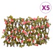 Enrejado expansible hiedra artificial rosa 5 uds 180x20 cm