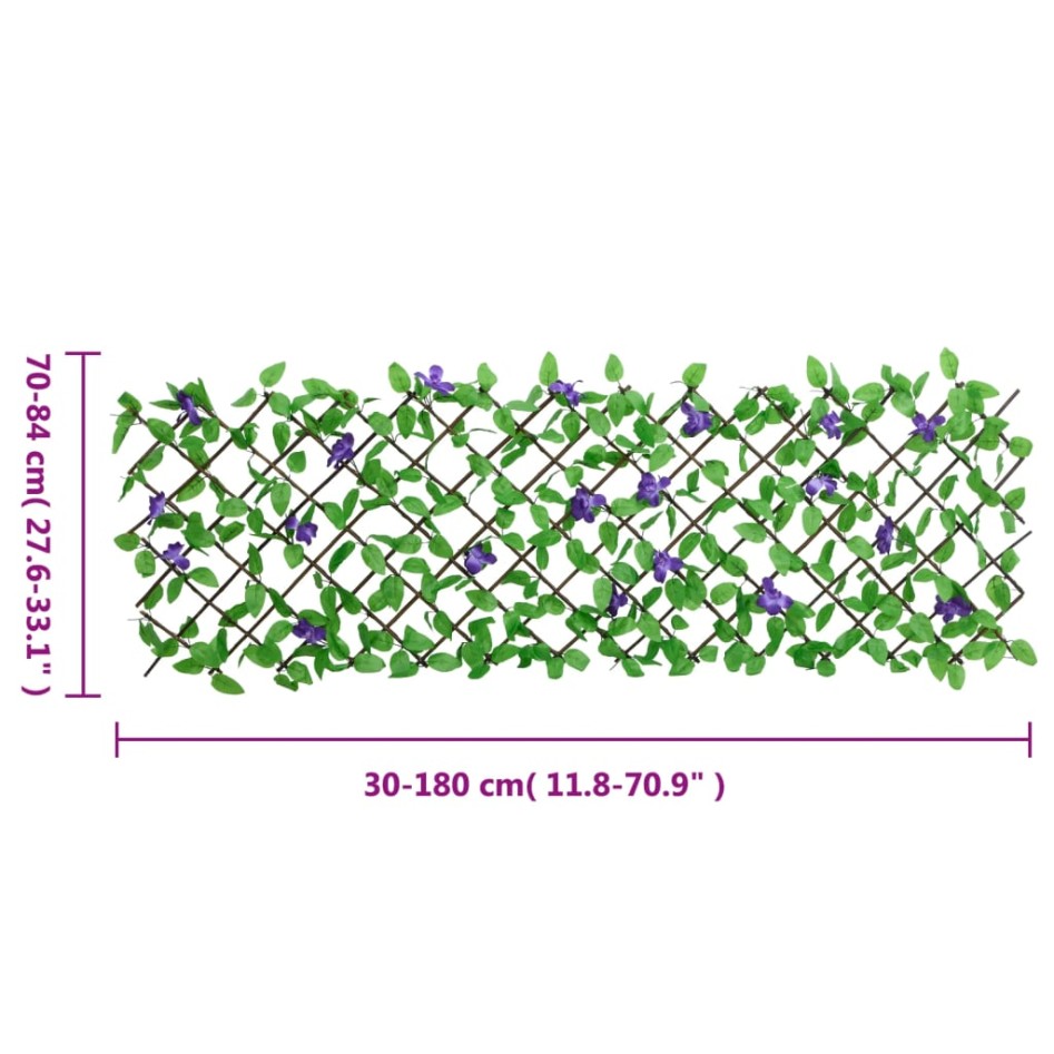 Enrejado expansible hiedra artificial verde 5 uds 180x70