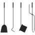 Set de herramientas para chimenea 5 pzas acero 23x15x66