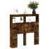 Cabecero de cama con luz LED roble ahumado 100x17x102