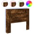 Cabecero de cama con luz LED roble ahumado 120x16,5x103,5