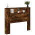 Cabecero de cama con luz LED roble ahumado 120x16,5x103,5