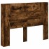 Cabecero de cama con luz LED roble ahumado 140x16,5x103,5