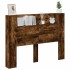 Cabecero de cama con luz LED roble ahumado 140x16,5x103,5