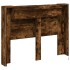 Cabecero de cama con luz LED roble ahumado 140x16,5x103,5