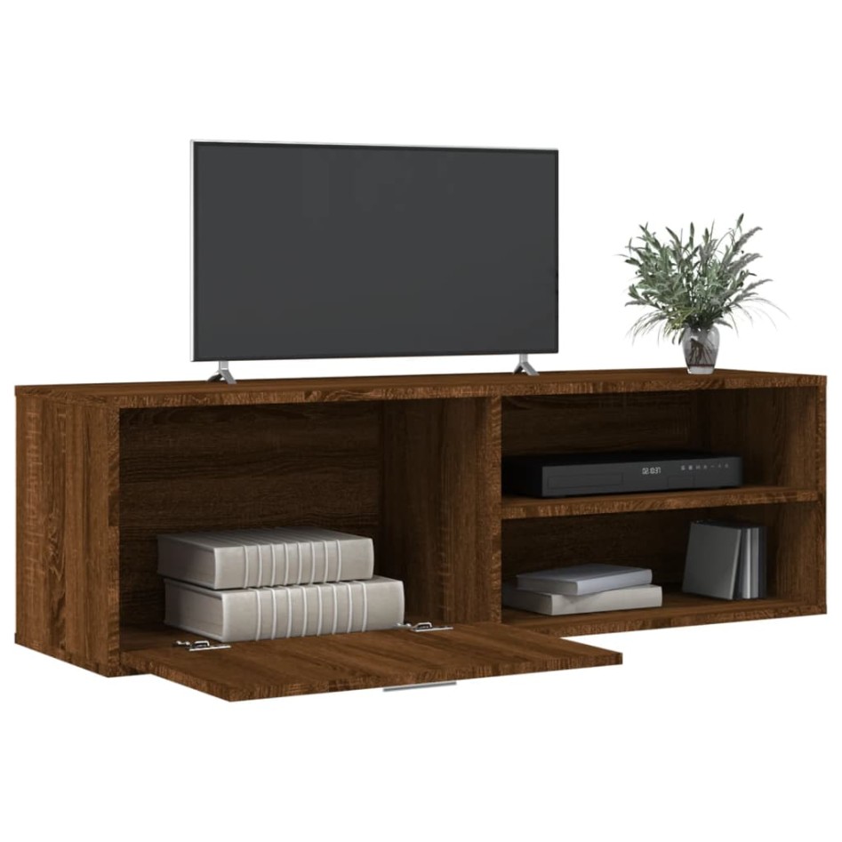 Mueble de TV madera de ingeniería marrón roble 120x34x37