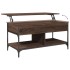 Mesa de centro madera ingeniería metal marrón 100x50x50