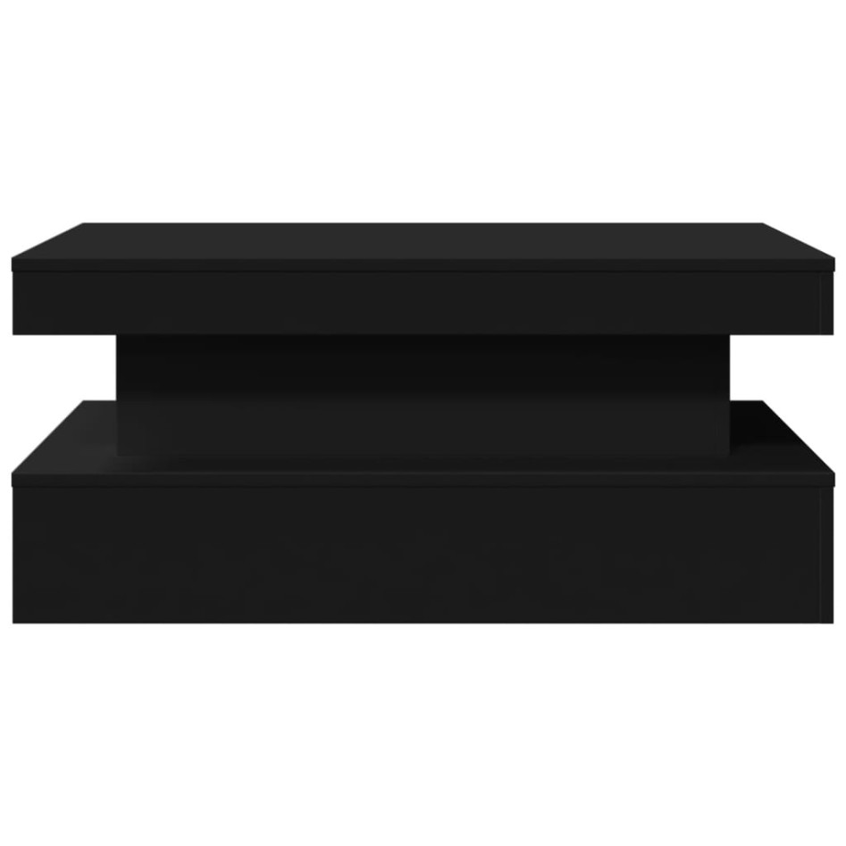 Mesa de centro con luces LED negro 90x50x40