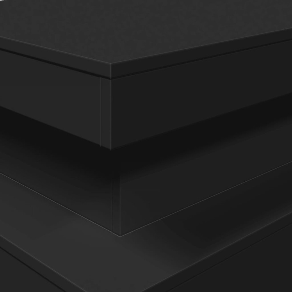 Mesa de centro con luces LED negro 90x50x40