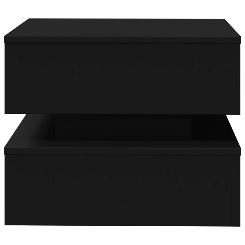 Mesa de centro con luces LED negro 50x50x40