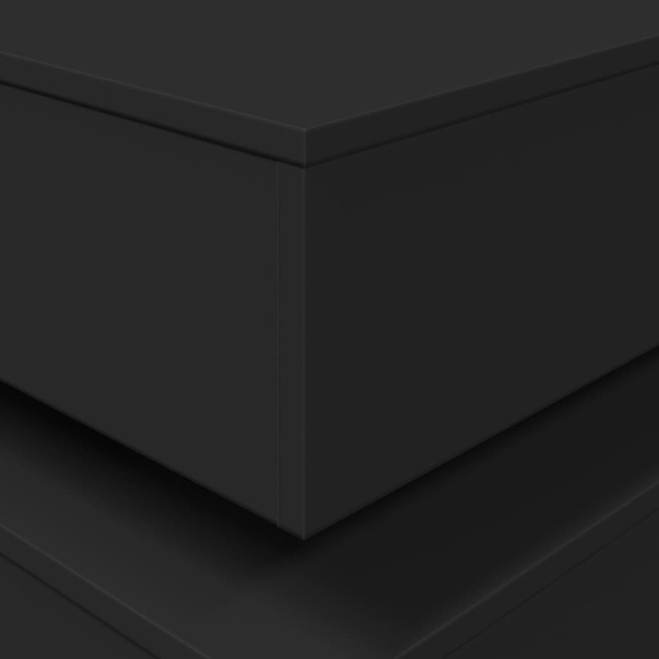 Mesa de centro con luces LED negro 50x50x40