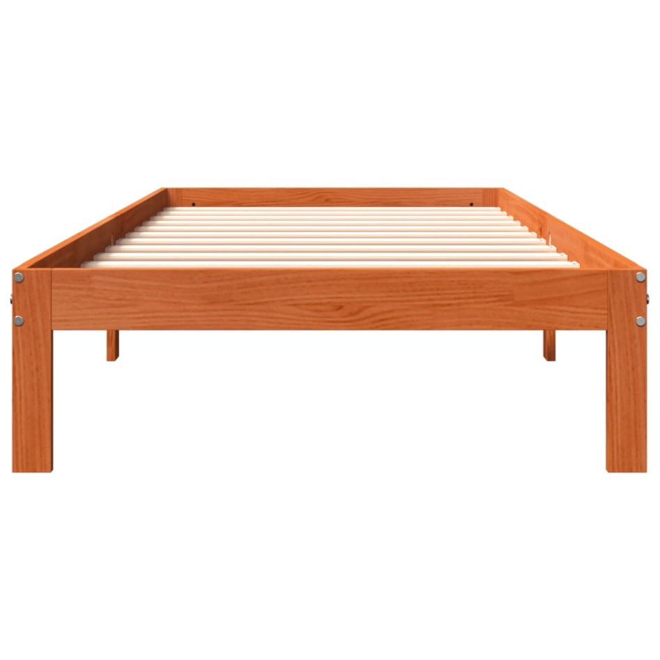 Estructura de cama sin colchón madera maciza marrón 75x190