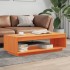 Mesa de centro madera maciza de pino marrón cera 110x50x33,5