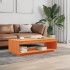 Mesa de centro madera maciza de pino marrón cera 110x50x33,5