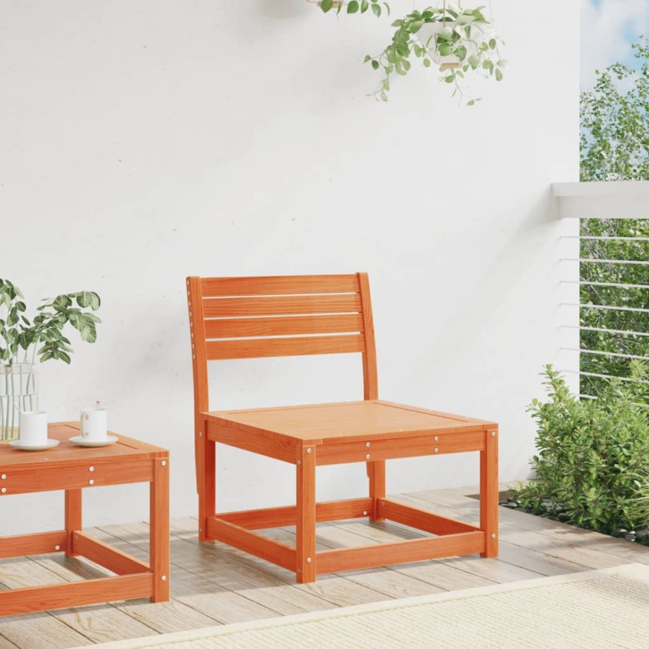 Sofá de jardín madera maciza de pino marrón