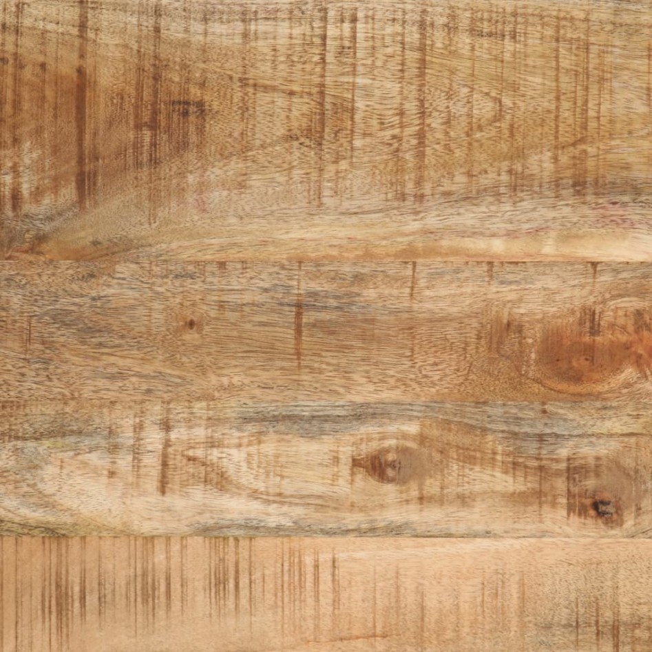 Mesas apilables 3 piezas madera de mango rugosa maciza y