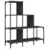 Estantería de madera de ingeniería y metal negro 92x30x102
