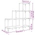 Estantería de madera de ingeniería y metal negro 92x30x102