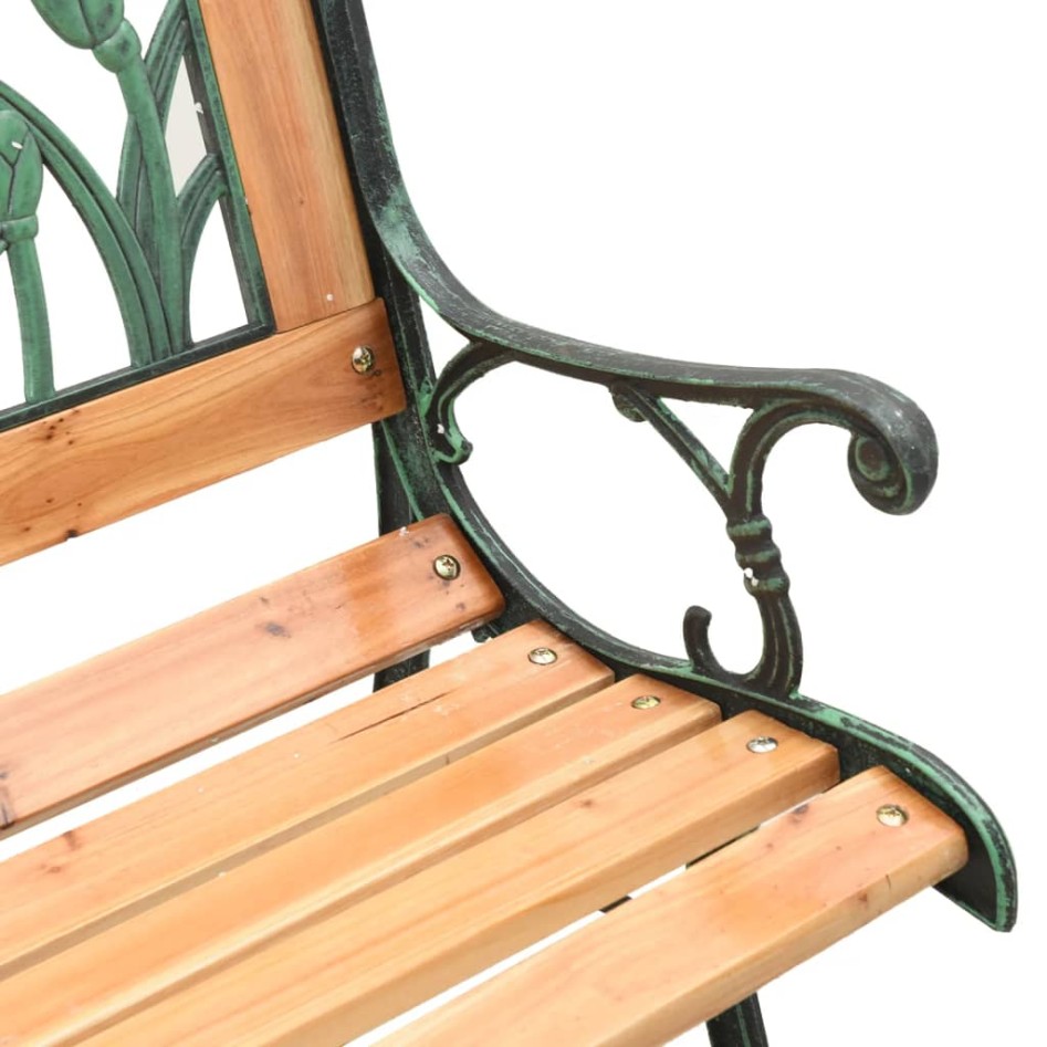 Banco de jardín madera maciza abeto y acero 116