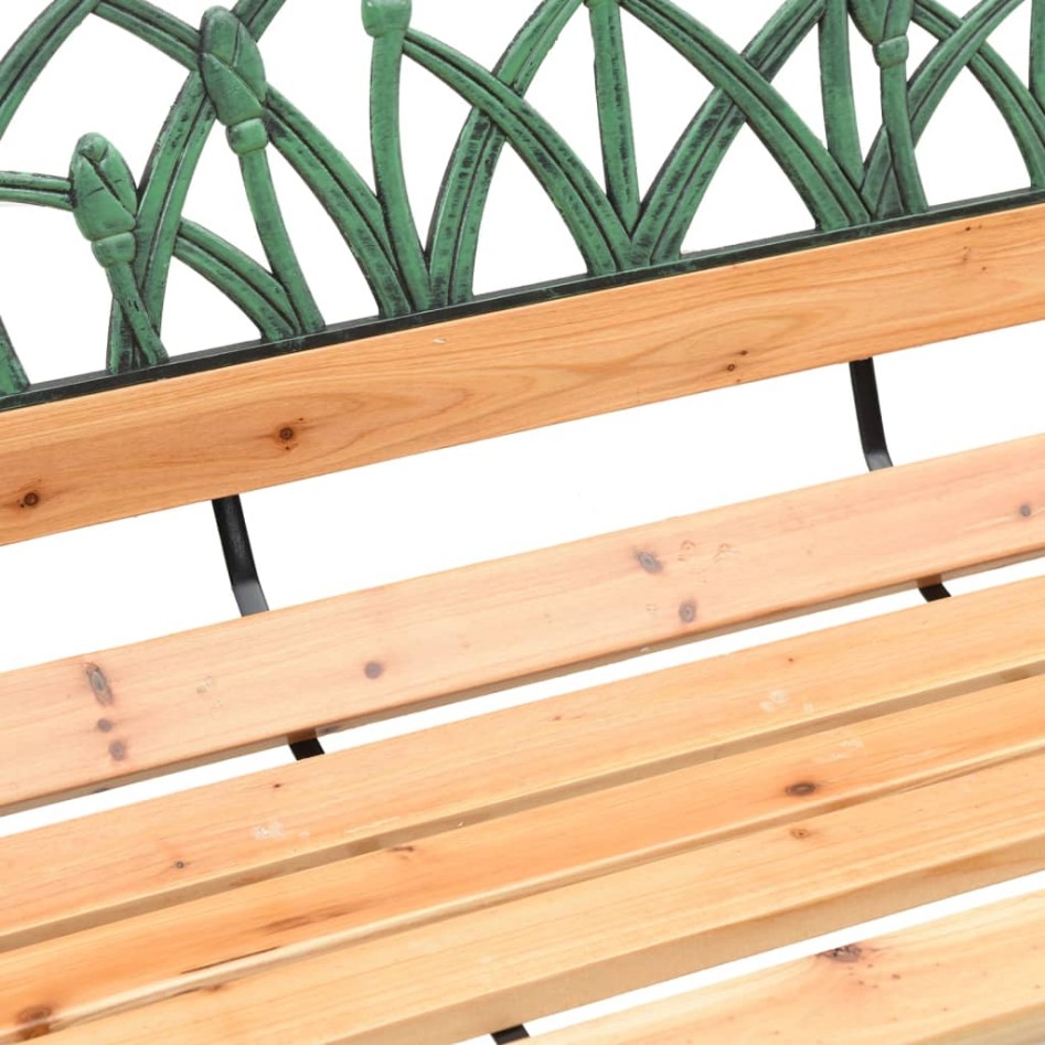 Banco de jardín madera maciza abeto y acero 116