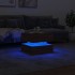 Mesa de centro con luces LED marrón roble 50x50x40