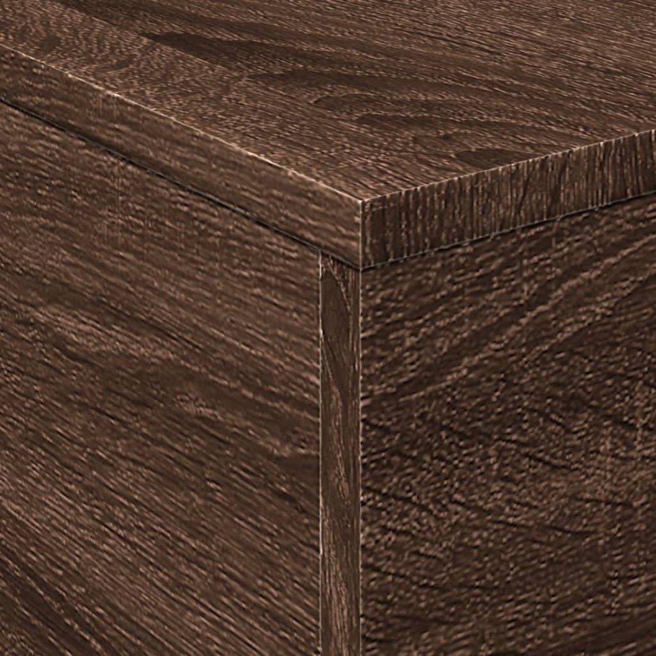 Mesa de centro con luces LED marrón roble 50x50x40