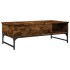 Mesa de centro madera ingeniería metal roble humo 100x50x35