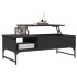 Mesa de centro de madera ingeniería y metal negro 100x50x35