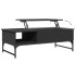 Mesa de centro de madera ingeniería y metal negro 100x50x35