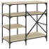 Estantería de cocina madera ingeniería metal roble 90x40x84