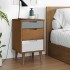 Mesita de noche MOLDE madera maciza de pino marrón 40x35x65
