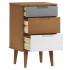 Mesita de noche MOLDE madera maciza de pino marrón 40x35x65