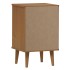 Mesita de noche MOLDE madera maciza de pino marrón 40x35x65