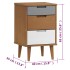 Mesita de noche MOLDE madera maciza de pino marrón 40x35x65