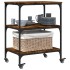 Carrito de cocina madera ingeniería roble ahumado 60x41x76