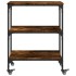 Carrito de cocina madera ingeniería roble ahumado 60x41x76