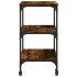 Carrito de cocina madera ingeniería roble ahumado 60x41x76