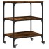 Carrito de cocina madera ingeniería roble ahumado 60x41x76