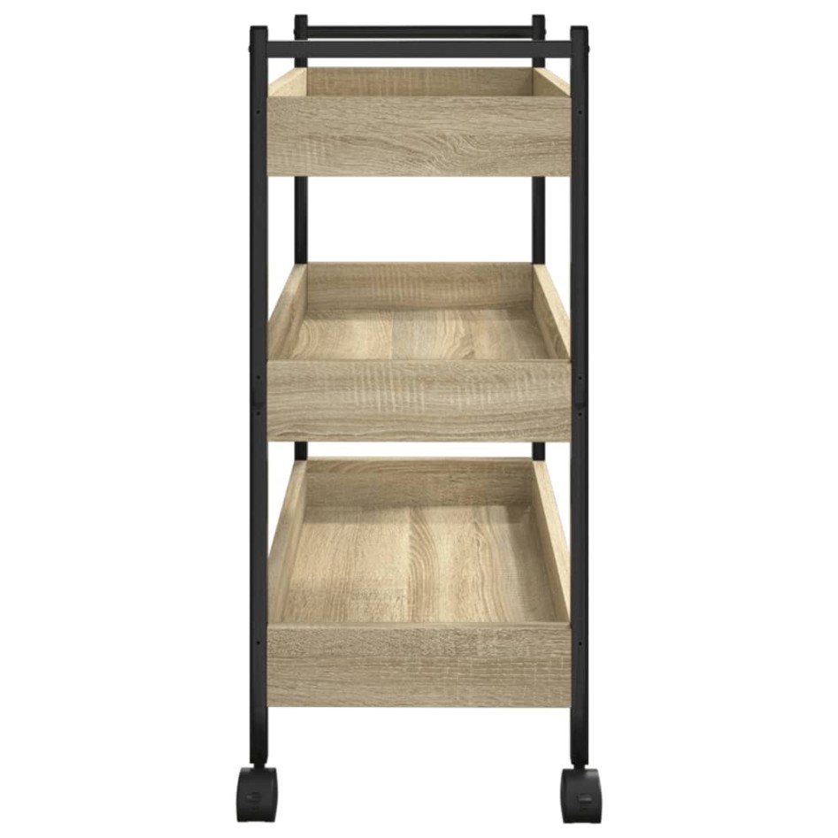 Carrito de cocina madera de ingeniería roble Sonoma 50x30x70