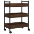 Carrito de cocina madera de ingeniería marrón roble 50x30x70