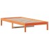 Sofá cama sin colchón madera maciza pino marrón cera 90x200
