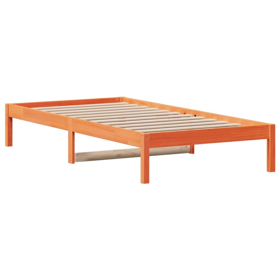 Sofá cama sin colchón madera maciza pino marrón cera 90x200