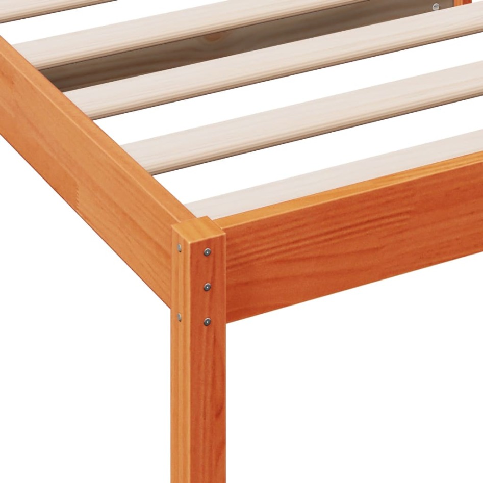 Sofá cama sin colchón madera maciza pino marrón cera 90x200