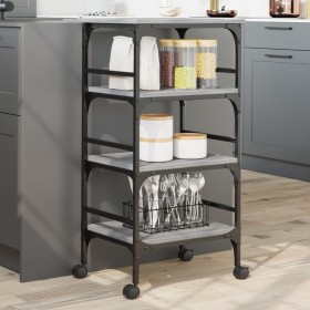 Carrito de cocina madera ingeniería gris Sonoma 45x35x89,5