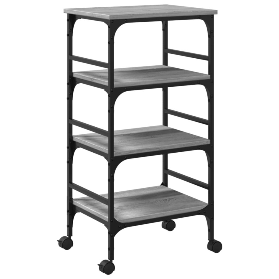 Carrito de cocina madera ingeniería gris Sonoma 45x35x89,5