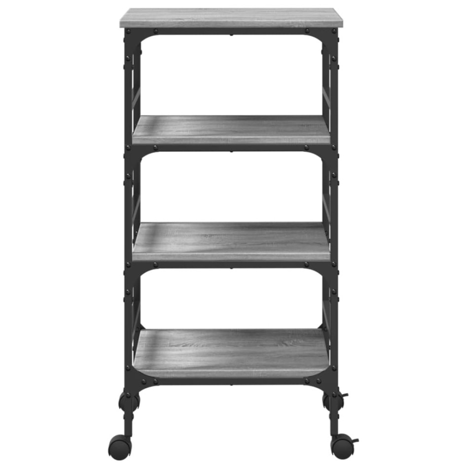 Carrito de cocina madera ingeniería gris Sonoma 45x35x89,5