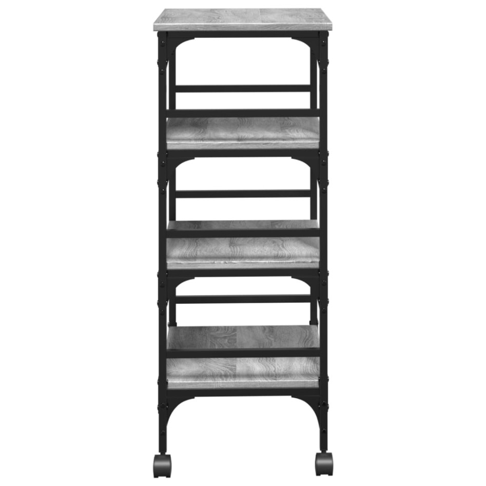 Carrito de cocina madera ingeniería gris Sonoma 45x35x89,5