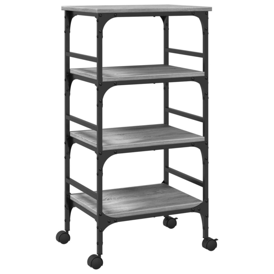 Carrito de cocina madera ingeniería gris Sonoma 45x35x89,5
