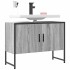 Armario lavabo baño madera ingeniería gris Sonoma 80x33x60